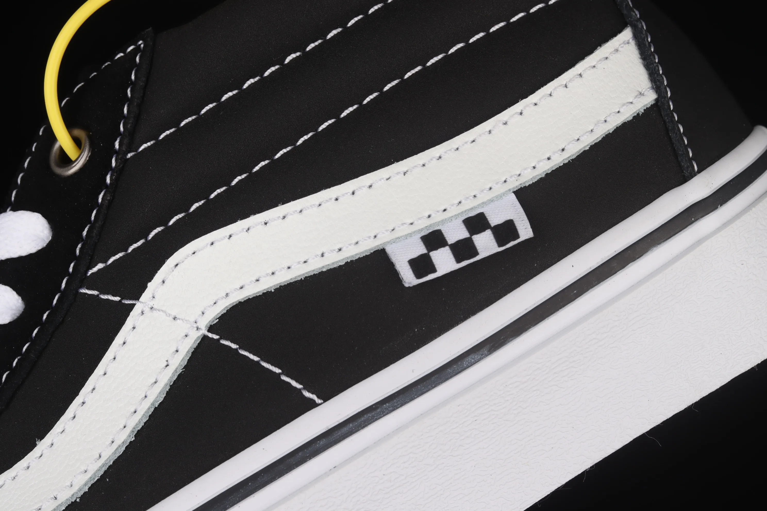 All categories Vans Vans series Vans Mid Vans Kate SK8-Mid black and white suede professional skateboard shoes commemorating legendary skater superstar Jeff Grosso VN0A5FCG625